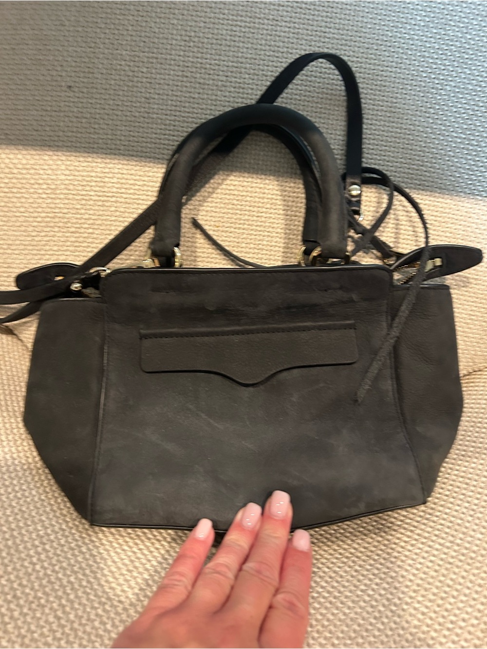 Rebecca Minkoff Black Leather Satchel with Top Handles